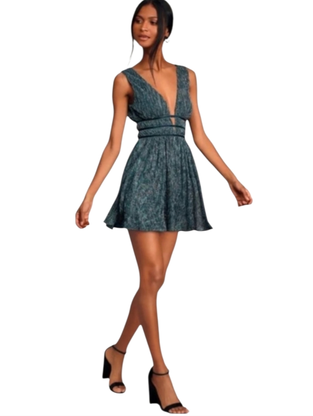 Lulu's Smoke Show Metallic Mini-Dress
